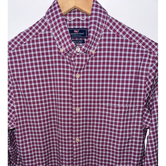 Vineyard Vines Performance Classic Fit Shirt Plaid Mens Small Long Sleeve Button - Picture 1 of 6
